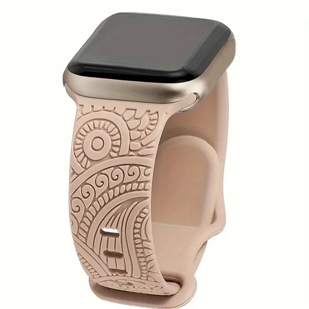 Apple Watch Band NWT Floral Engraved 38mm/40mm/41mm Beige Powder Color